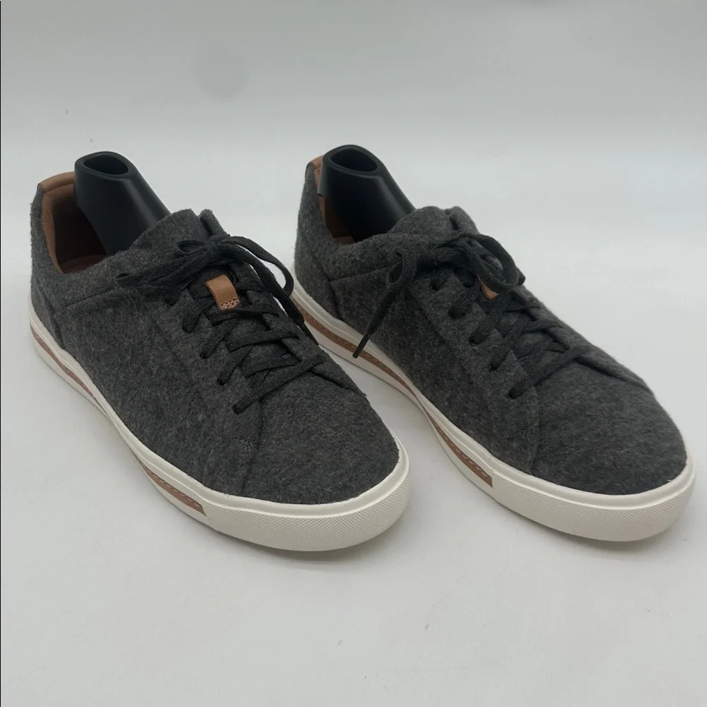 CLARKS Un Maui Shoes Lace Sneakers Women Size 6 Gray Contoured Comfort Wool